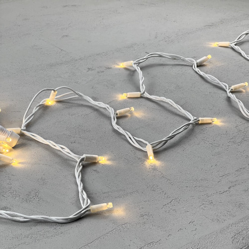 Гирлянда Нить 10 м., теплый белый, 220В, 75 LED, Провод Белый Каучук, IP65, LTC (LL75-8-2WW) 