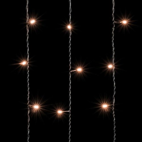 Светодиодный занавес 2*2 м., 400 экстра теплых белых LED ламп, черный провод ПВХ, LTC (PCL402-11-2EWW)