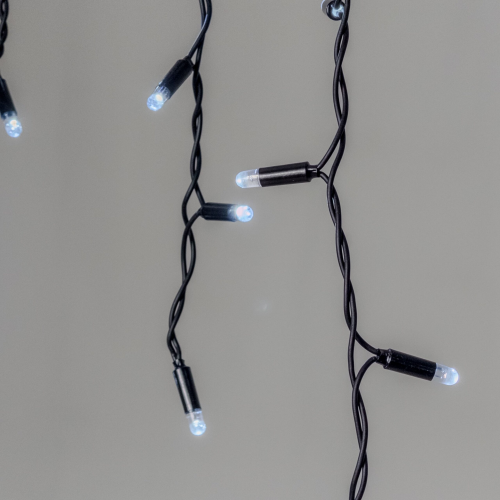 Светодиодная бахрома 3,1*0,5 м., 120 LED, холодный белый, мерцание, черный провод каучук, LTC (ECO120BLW-1-2W)