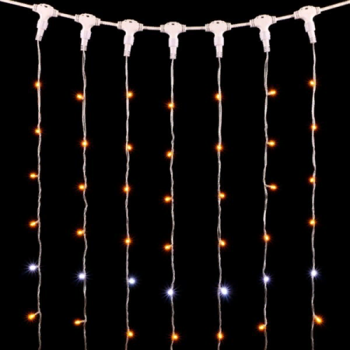 Светодиодный занавес 2*2 м., 400 желтых LED ламп, мерцание, прозрачный провод ПВХ, LTC (PCL402BLW-10-2Y)