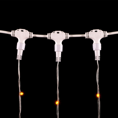 Светодиодный занавес 2*2 м., 400 желтых LED ламп, мерцание, прозрачный провод ПВХ, LTC (PCL402BLW-10-2Y)