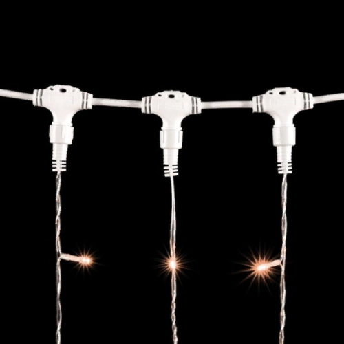 Светодиодный занавес 1*9 м., 900 экстра теплых белых LED ламп, прозрачный провод ПВХ, LTC (PCL901-10-2EWW)