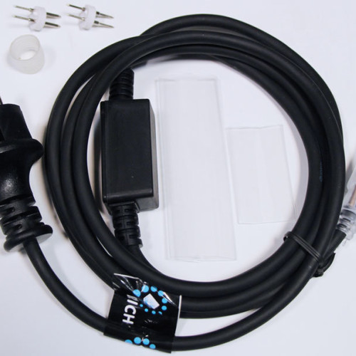 Блок питания для гирлянд с эффектом мерцания 1.5 м., 220V, 2А, черный провод, Rich LED (RL-220AC/DC-2AF-B)