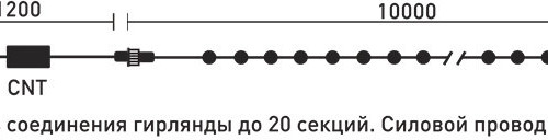 Светодиодная гирлянда мерцающая 10 м, 220-230V., 100 разноцветных LED ламп, черный ПВХ, Beauty Led (PST100BL-11-2M)
