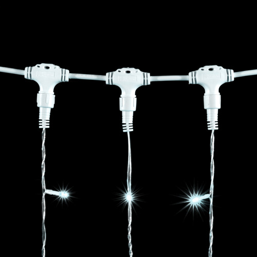 Светодиодный занавес 2*1 м., 200 белых LED ламп, прозрачный провод ПВХ, LTC (PCL202-10-2W)