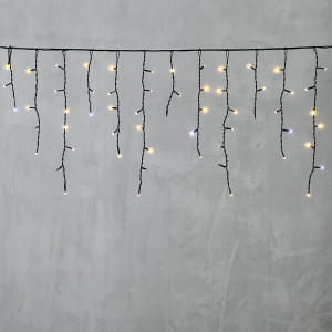 Светодиодная бахрома 3,1*0,5 м., 150 теплых белых LED ламп, мерцание, черный провод ПВХ, LTC (PIL150BLW-11-2WW)