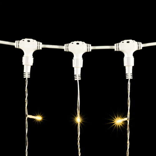 Светодиодный занавес 2*1 м., 200 теплых белых LED ламп, прозрачный провод ПВХ, LTC (PCL202-10-2WW)