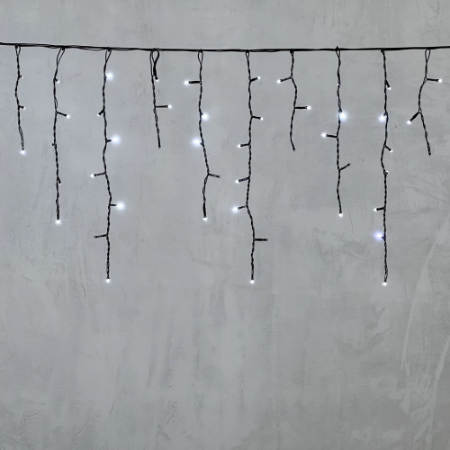 Светодиодная бахрома 3,1*0,5 м., 150 холодных белых LED ламп, мерцание, черный провод ПВХ, LTC(PIL150BLW-11-2W)