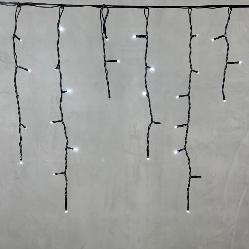 Светодиодная бахрома 3,1*0,5 м., 150 холодных белых LED ламп, мерцание, черный провод ПВХ, LTC(PIL150BLW-11-2W)