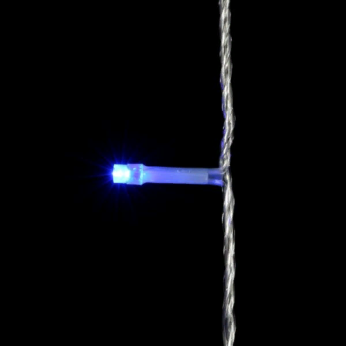 Светодиодная гирлянда 200 разноцветных LED ламп с RGB светодиодом, 20 м., 24V., черный силиконовый провод, IP65, Beauty Led (EST200-10-1RGB)