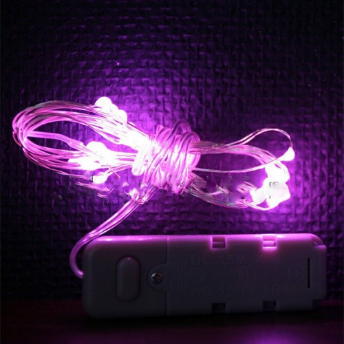 Светодиодная нить Роса 2 м., 20  розовых LED ламп,  (Rosa 20-3AG10-P)