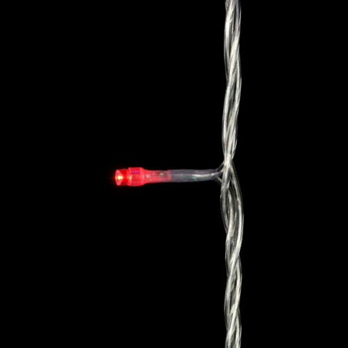 Светодиодная нить 100 красных LED ламп, 10 м., 24В., прозрачный провод ПВХ, LTC (PST100-10-1R)