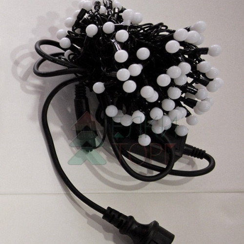 Светодиодная гирлянда шарики Fiesta, 10 м., 100 RGB LED  ламп 13 мм , черный ПВХ, LTC (RGB SB100-1-2RGB)