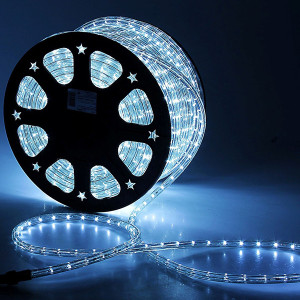 Светодиодный Дюралайт Ø10 мм., Холодный белый 24В., 36 LED/м., Свечение 360°, IP65, Бухта 100 м., LTC (F0-H1-24V-W)