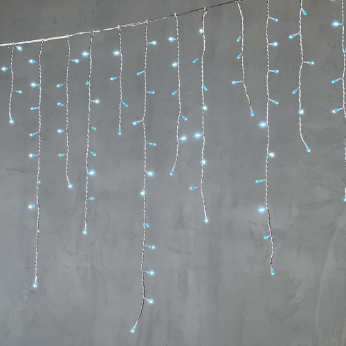 Светодиодная бахрома 5*0,9 м., 348 небесно-голубых LED ламп, силиконовый прозрачный провод, Beauty Led (ECC348-10-2SB)