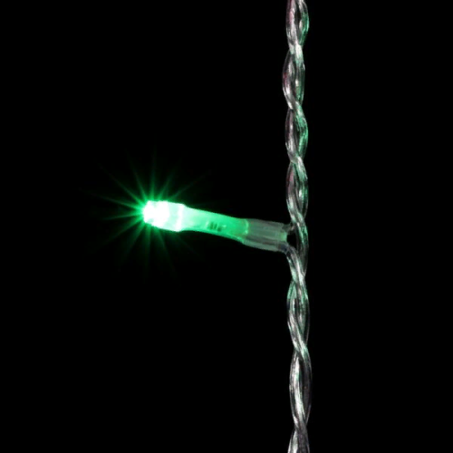 Светодиодная нить 100 разноцветных LED ламп, 10 м., 24В., прозрачный провод ПВХ, LTC (PST100-10-1M)