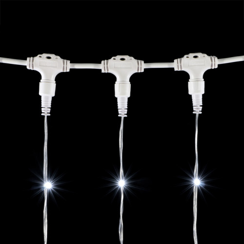 Светодиодный занавес 2*3 м., 600 белых LED ламп, мерцание, прозрачный провод ПВХ, LTC (PCL602BLW-10-2W)