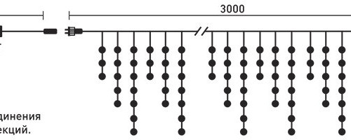 Светодиодная бахрома 3*0,5 м., 150 желтых LED ламп, силиконовый прозрачный провод, Beauty Led (ECC150-10-2Y)