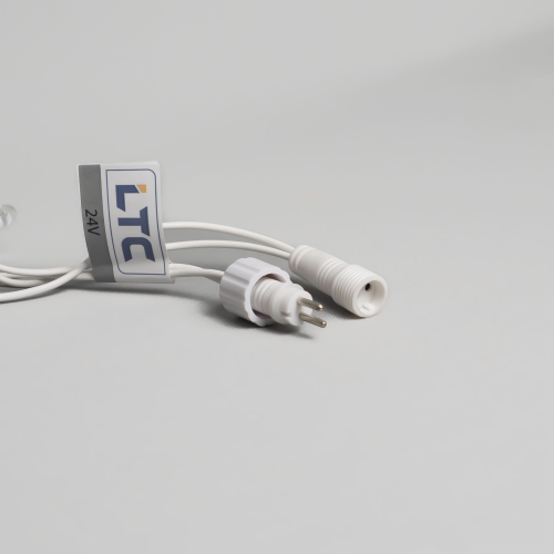 Светодиодная нить 10 м., 24 В, 100 LED, холодный белый, белый провод каучук, LTC (ECO100-8-1W)