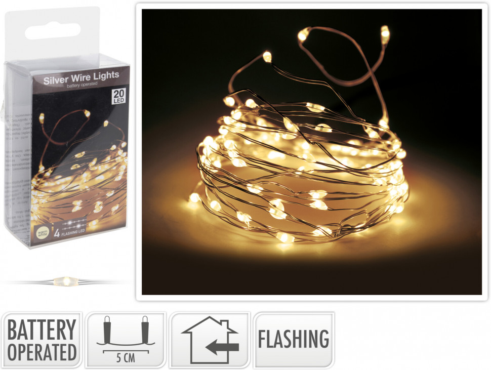 Нить Роса 1 м., 20 led, теплое свечение, Koopman (AX8702400)