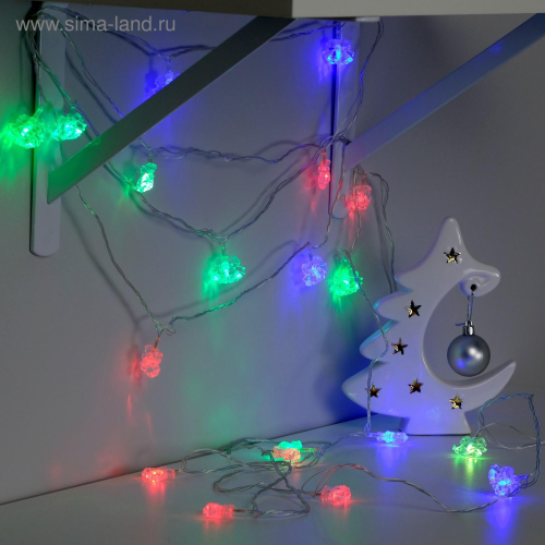 Гирлянда Колокольчики 5 м., IP20, 20 LED, свечение мульти (RG/RB), мигание, 220 В, Luazon Lighting (1080397)