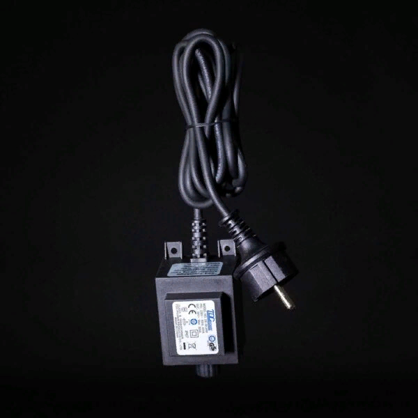Трансформатор 30W. для силиконовых нитей 24В., до 600 LED, провод черный каучук, IP65, Beauty Led (EA30-600L)