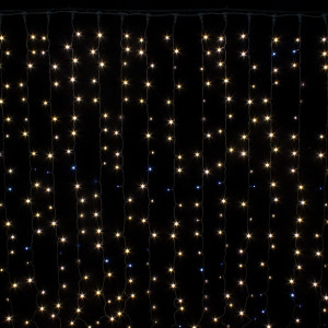 Занавес с мерцающим диодом 3*3 м., 220V, 600 теплых белых LED ламп, черный провод, Winner Light (ww.03.6B.600+)