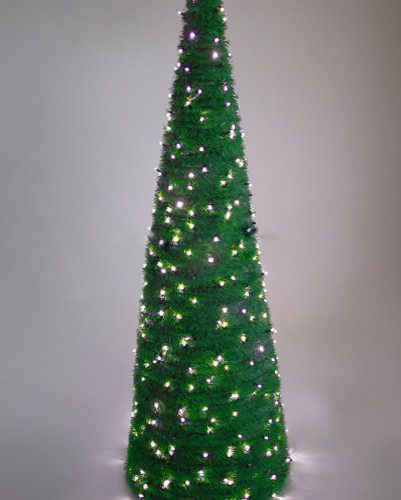 Хвойный конус зеленый 0,8 м. c LED лампами, круглое сечение, ПВХ, Green Trees (GT0,8KONKRLED)
