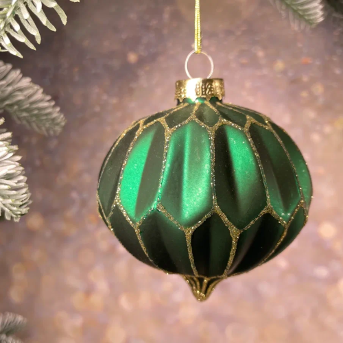 Набор стеклянных украшений Жаклин 80 мм., изумрудный, 9 шт., Christmas DeLuxe (13032)