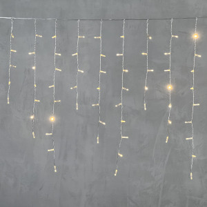 Светодиодная бахрома с колпачком 3,2*0,9 м., 180 теплых белых LED ламп, прозрачный провод ПВХ, IP65, LTC (PIL180CAP-10-2WW)