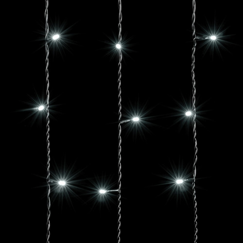 Светодиодный занавес 2*2 м., 400 белых LED ламп, черный провод ПВХ, LTC (PCL402-11-2W)