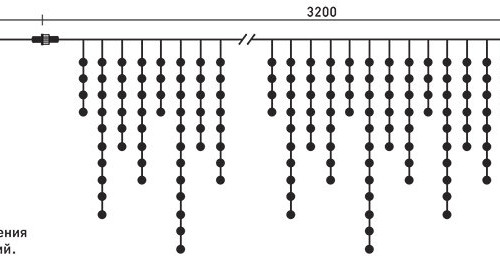 Светодиодная бахрома 3.2*0,9 м, 220V., 232 светло - розовых LED ламп, соединяемая, силиконовый прозрачный провод, Beauty Led (ECC232-10-2BP)