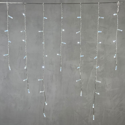 Светодиодная бахрома с колпачком 3,2*0,9 м., 180 холодно-белых LED ламп, прозрачный провод ПВХ, IP65, LTC (PIL180CAP-10-2W)