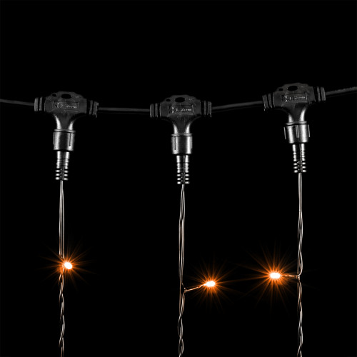 Светодиодный занавес 1*6 м., 600 желтых LED ламп, черный провод ПВХ, LTC (PCL601-11-2Y)