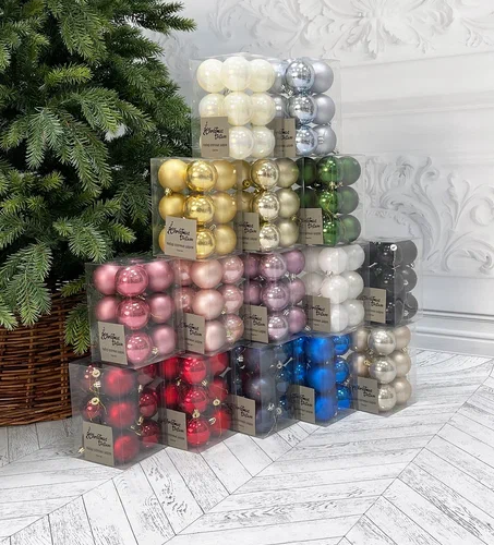 Набор пластиковых шаров Дивный 60 мм., зеленый, 12 шт., Christmas DeLuxe (87055)