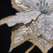 Декоративный цветок Пуансеттия 24х20 см., платина с серебром, на клипсе, Christmas DeLuxe (88921)