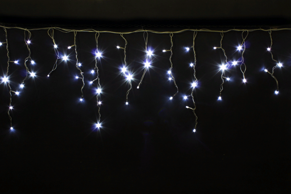 Бахрома-каучук 204 LED 6 м. 0,3*0,4*0.6 холод.белый, черн.пр., уличная IP65, Winner (w.02.7B.204+)