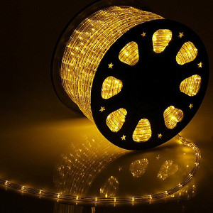 Дюралайт всесторонний круглый диаметр 13 мм., 220V, фиксинг, желтые LED лампы 36 шт на 1 м., LTC (F3-H2-220V-Y)