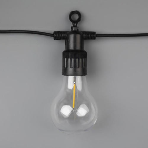 Гирлянда белт-лайт Лампочки 5 м., IP44, УМС, тёмная нить, 10 LED, свечение теплое белое, 220 В., Luazon Lighting (7989826)