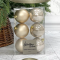 Набор пластиковых шаров Парис 80 мм., белое золото, 6 шт., Christmas DeLuxe (87061)