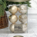 Набор пластиковых шаров Парис 80 мм., белое золото, 6 шт., Christmas DeLuxe (87061)