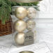 Набор пластиковых шаров Парис 80 мм., белое золото, 6 шт., Christmas DeLuxe (87061)