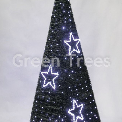 Хвойный конус зеленый 1,8 м. c LED лампами, квадратное сечение, ПВХ, Green Trees (GT1,8KONKVLED)